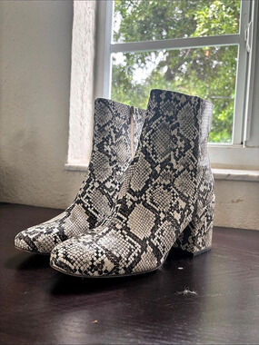 Snake Print Ankle Boots
